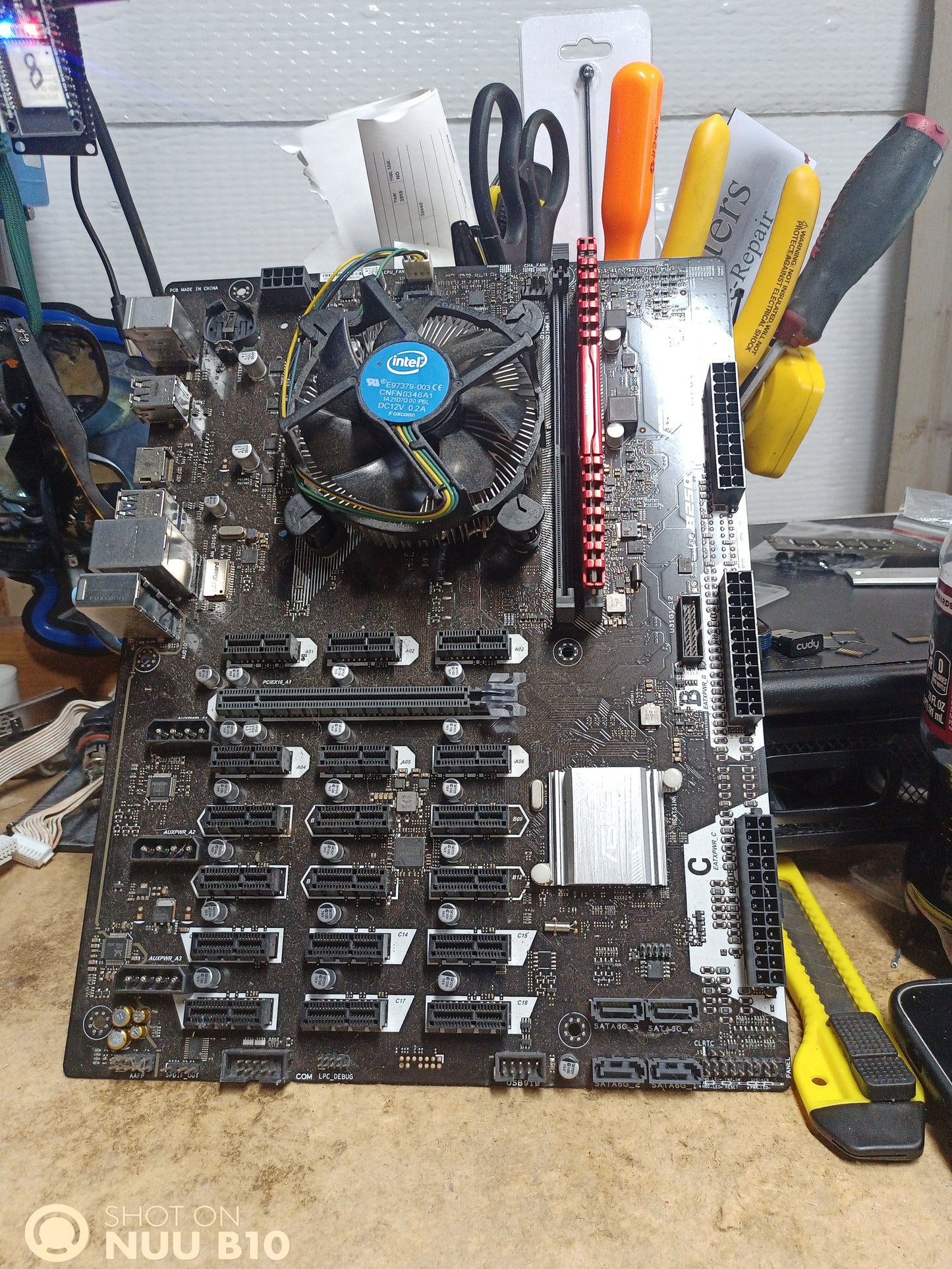 B250 mining expert motherboard CPU+cooler+ram combo