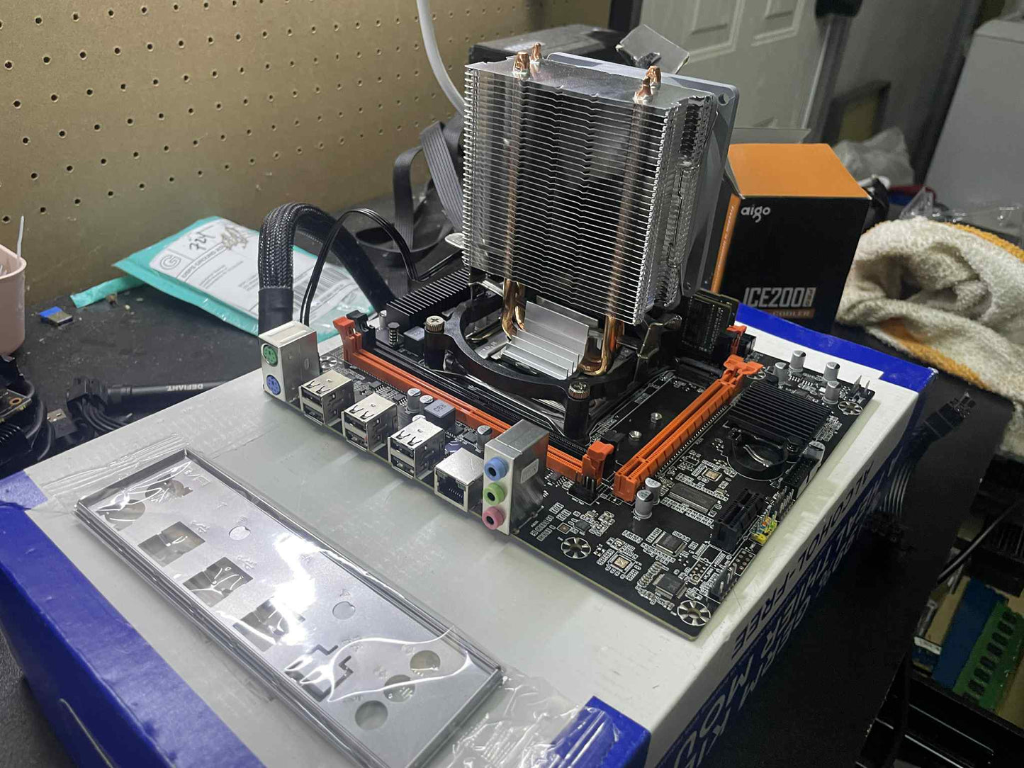 Xeon Motherboard,10core CPU, 32gb RAM, Cooler combo