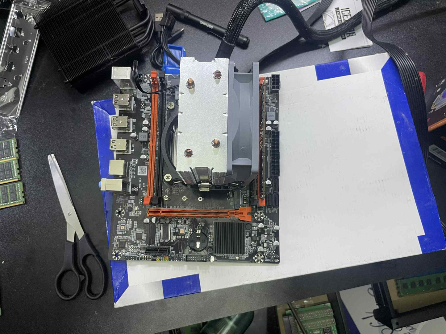 Xeon Motherboard,10core CPU, 32gb RAM, Cooler combo
